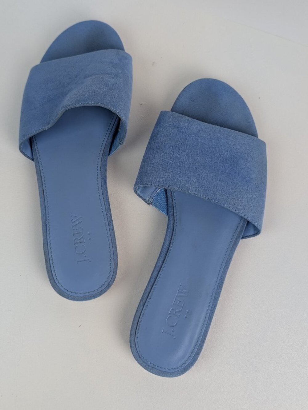 J. Crew Powder Blue Slide Sandals Spring Summer Women's Fashion Sz 7